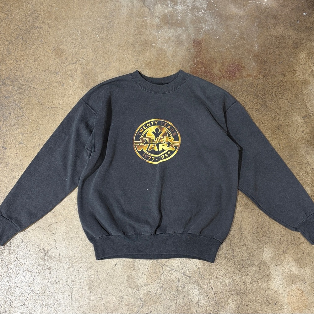 Star Wars 20th Anniversary 1997 Vintage Faded Black Crewneck Sweatshirt 90s